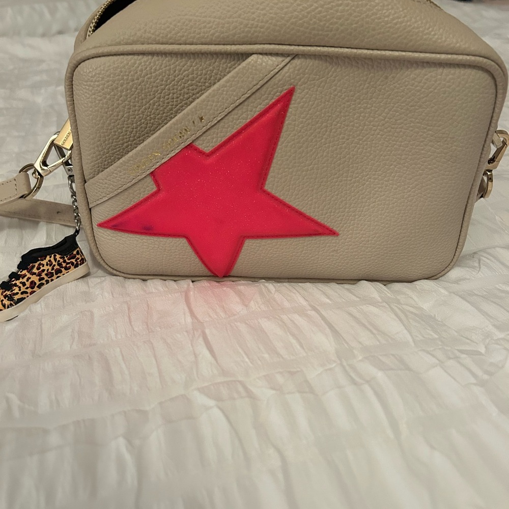 Golden Goose Cream and pink Star crossbody